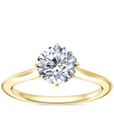 Knife Edge Solitaire Engagement Ring in 14k Yellow Gold